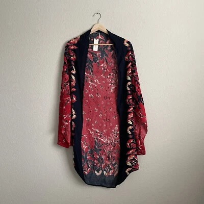 Kimono Anthropologie para mujer talla única Floreat Annalisa rojo coco Foto 1 de 4