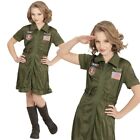 JET PILOTIN Mädchen Kostüm  Gr. 158 - Army Kleid Kinder Karneval Fasching #5238