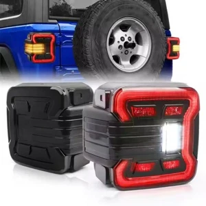 LED Tail Lights For Jeep Wrangler JK JKU 2008-2017 Sequential Turn Signal Lamps - Picture 1 of 16
