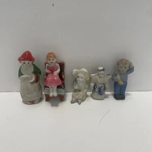 Antique Lot Of 5 Frozen Charlotte Penny Bisque Dolls Boys And A Girls 2in - Picture 1 of 7