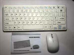 White Wireless Small Keyboard & Mouse Set for Raspberry Pi XBMC OpenELEC - Picture 1 of 8