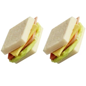 2 Teile Sandwich Modell Puppenhaus Essen Zubehör Kind Miniatur Brot - Bild 1 von 12