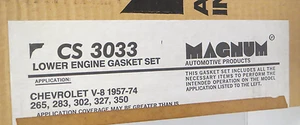 New Magnum Lower Engine Gasket Set CS3033 Chevrolet V8 1957-74 - Picture 1 of 3