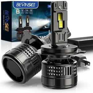 BEVINSEE V55 9003 H4 LED Headlights Bulbs Hi/Low Beam Canbus Error Free 28000LM - Picture 1 of 8