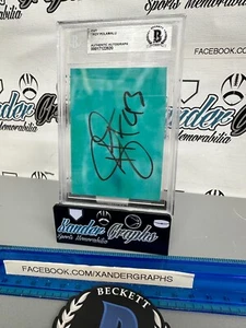 TROY POLAMALU HOF NFL SIGNED AUTOGRAPHED FOOTBALL CUT ON CARD BECKETT BGS BAS - Picture 1 of 8