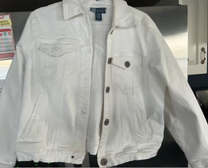 Vintage Avenue Blues Womens Plus Size 18-20 White  Jean Jacket - Picture 1 of 4