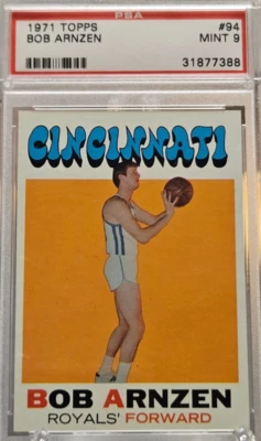 1971 Topps Basketball #94 BOB ARNZEN PSA 9 Mint, Rare, Low Pop, Well Centered! - Image 1 of 2