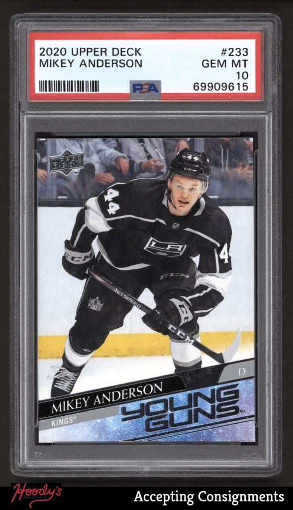 2020-21 Upper Deck #233 Mikey Anderson Young Guns RC ROOKIE Kings PSA 10 GEM MT
