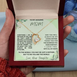 To My Amazing Mom Everything I Am Forever Love personalisierte Halskette Geschenk - Bild 1 von 13