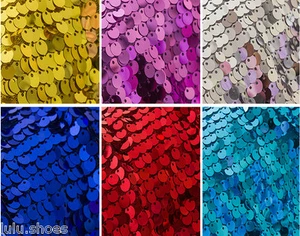 9mm SEQUIN Fabric Glitter Sequins Material Paillettes Sparkle Stretch 130cm wide - Picture 1 of 8