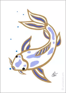 JACQUELINE DITT - Precious Koi Essential A3 sign.ltd.Original Druck Grafik Fisch - Bild 1 von 2