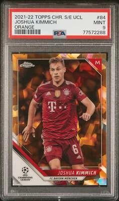 2021/22 Topps Chrome UEFA Joshua Kimmich #84 Orange Cracked Ice /50 PSA 9 - Image 1 of 2