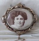 Antique Victorian Pinchbeck/Plated Mourning Brooch - 6X5cm, 24.7G