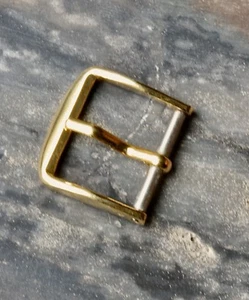 Yellow gold plated square-shaped vintage watch buckle 14mm size NOS 1950s/60s  - Picture 1 of 5