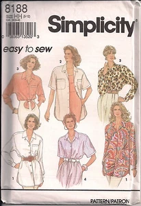 Shirts & Blouses Sewing Patterns S8188 Size 6-12 - Picture 1 of 1