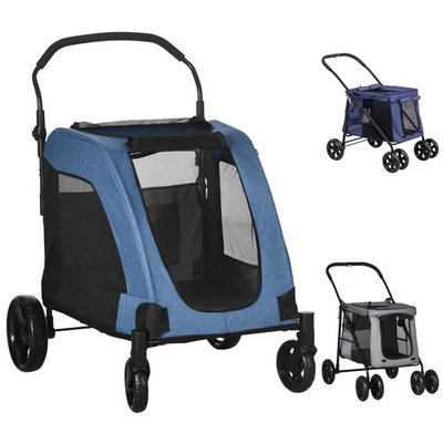 PawHut Hundewagen, Hundetrolley mit Kissen, faltbarer Hundebuggy, Katzenbuggy - Bild 1 von 4