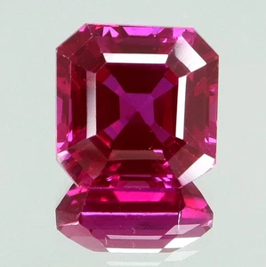 6.20 Cts Rhodolite Garnet Asscher Cut Amazing Natural Flawless Loose Gemstone - Picture 1 of 7