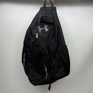 Under Armour Storm Sling Backpack Black Zippers Laptop Spot Multi Zip Pocket - Picture 1 of 7