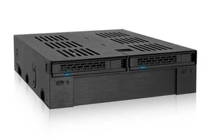 ICY DOCK 2 Bay 2.5 SAS/SATA HDD/SSD Mobile Rack + 3.5" Slot for External 5.25 - Picture 1 of 6