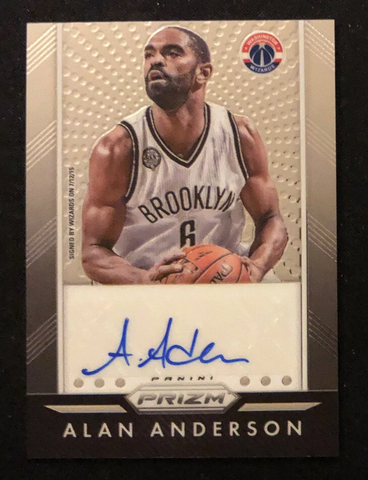 2015-16 Prizm Alan Anderson Washington Wizards Auto Card #P-ALN - Image 1 of 2