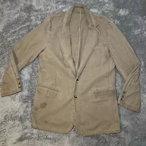 VTG LL Bean Men’s Jacket SZ 44 Tall Long Sleeve Blazer 100% Cotton Washed Green - Picture 1 of 12