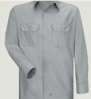 Red Kap Men's Long Sleeve Solid Rip Stop Shirt Grey Model Sy50gy Ln Size Xl ~