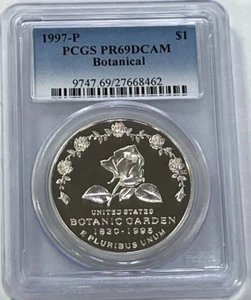 1997-P $1 Botanical Garden Commemorative Silver Dollar - PCGS PR 69 DCAM - Picture 1 of 12