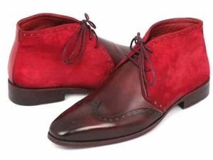 Paul Parkman Men's Chukka Boots Bordeaux Suede & Leather (ID#CK51-BRD) - Picture 1 of 1