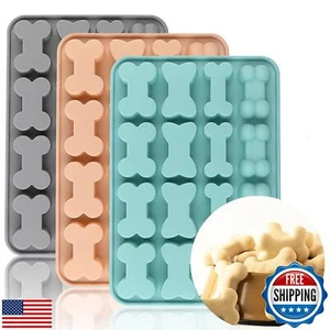 Confezione da 3 Stampi in Silicone per Osso di Cane,Stampo per Trattare Cani,Stampo da Forno, Usato per Gelatina,Lattina - Foto 1 di 5