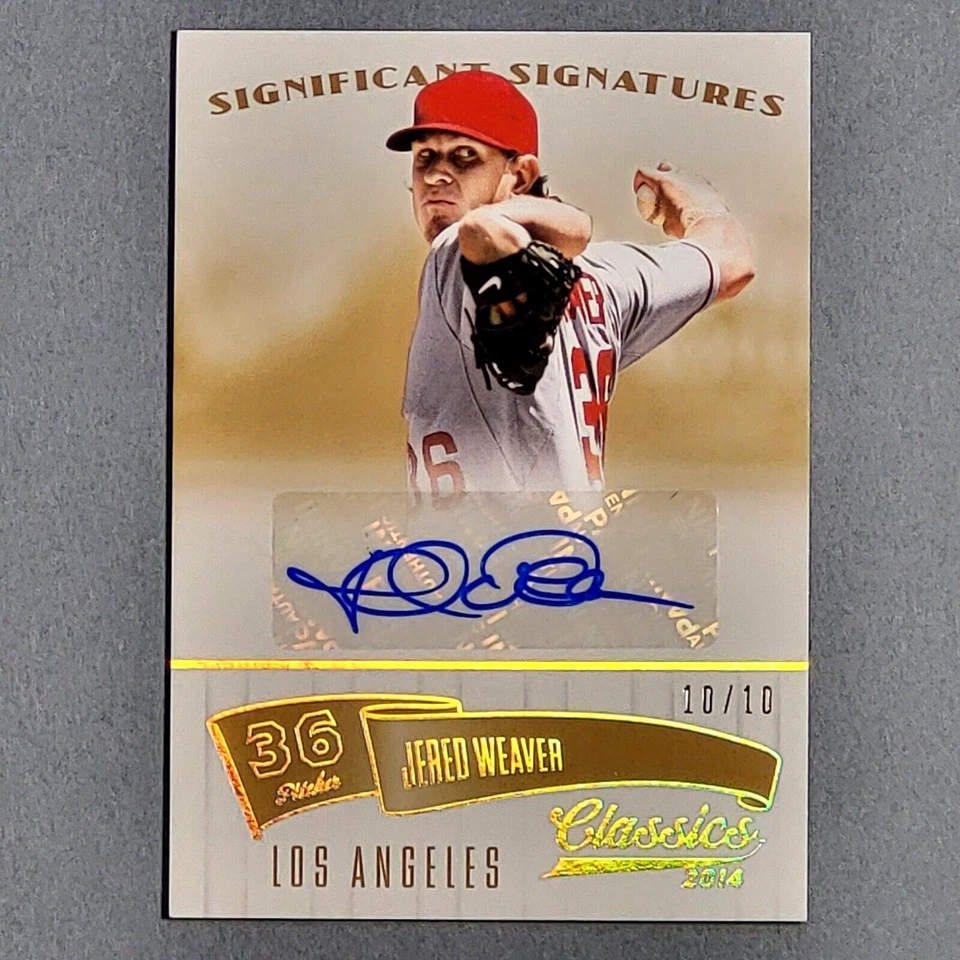 Clásicos Jered Weaver 2014 firmas significativas doradas autógrafo automático SSP #d/10 Foto 1 de 1