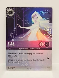 Lorcana TCG Disney 100 Frozen ELSA Gloves Off 19P1 Promo Foil Autograph Card NM - Picture 1 of 2