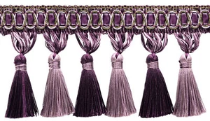 Mauve dunkle Pflaume 3,75" Quaste Fransenborte üppige Lavendel [6 Yards] - Bild 1 von 1