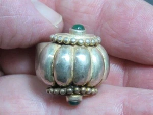 Sterling Modernist Ring mit grünem Stein - Bild 1 von 11