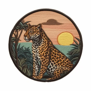 Leopard Patch Iron-on Applique, Wild Animal Badge, Zoo Nature Roaring Wildlife - Picture 1 of 12