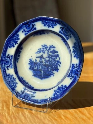 Vintage Antique Davenport Ironstone Amoy Flow Blue Bowl Circa 1846 - Image 1 of 4