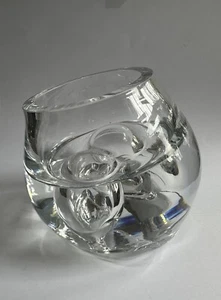 Ambrosia Of Poland Abstract Art Crystal Vase Yin Yang Double Sided Unusual Form - Picture 1 of 23