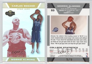 2007-08 Topps Co-Signers Gold Red Foil /9 Morris Almond Carlos Boozer Rookie RC