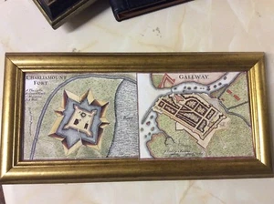 Map of Galway and Charlemount fort 1730 reproduction canvas map , framed. Appr - Picture 1 of 4
