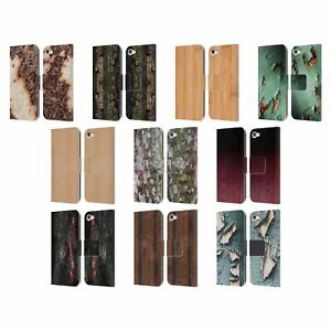 PLDESIGN WOOD AND RUST PRINTS LEATHER BOOK WALLET CASE FOR APPLE iPOD TOUCH MP3