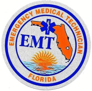 Calcomanía de vinilo circular de 4" altamente reflectante técnico médico de emergencia de Florida - Imagen 1 de 1