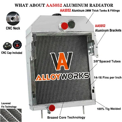 4 Row Aluminum Tractor Radiator For Case International Farmall 300/350 361704R93 - Image 1 of 4