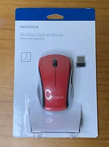 Insignia Wireless Optical Mouse NS-PNM5003-RD USB Connection Red/Black - Picture 1 of 6