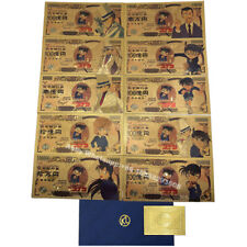 10pcs Japanese anime Conan gold plated banknote manga card collectibles gift
