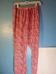 Croft And Barrow Womens Extra Soft Red White Pajama Pants Drawstring Size S - Picture 1 of 3