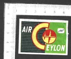 CEYLON AIRLINES vintage advertisement matchbox label - Picture 1 of 1