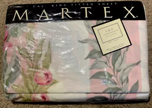 Martex. Cal King Spannbettlaken. Blumenmuster. 180 Perkal. USA. Vintage. 90er Jahre. - Bild 1 von 14
