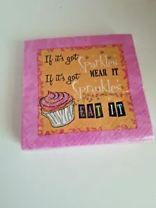 Leanin Tree Napkins If Its Got Sparkles Wear It 20 Count - Picture 1 of 2