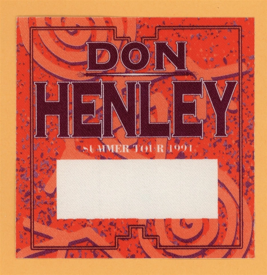 Don Henley 1991 gira de conciertos de verano Backstage Pass - Eagles Foto 1 de 1