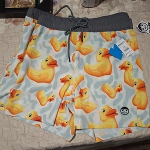 Neff Warp Ducky Men's Novelty Print Swim Trunks with Stretch, 7" Inseam size L - Picture 1 of 5