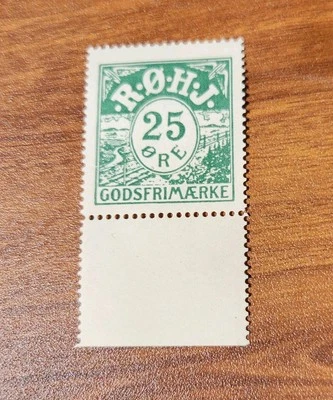 Estampilla ferroviaria de 25 minerales Rjksramps Dinamarca 1910 Godsfirmaerke como nueva  Foto 1 de 2